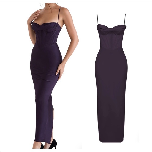 HOUSE OF CB \'Charmaine\' Night Shade Corset Maxi NWOT